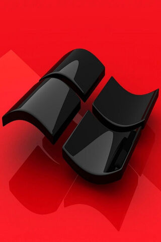 Sleek Black Curves on Red