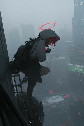 Urban Guardian in the Rain 🌧️✨