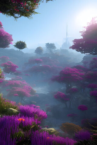 Enchanted Misty Landscape 🌸✨