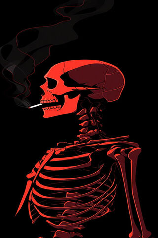 Red Skeleton Smoking