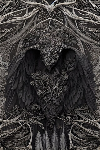 Enigmatic Raven in a Fo..
