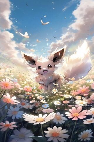 Enchanted Meadow with a Fluffy Friend 🌼✨
