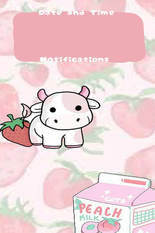 Cute Cow with Peach Mil..