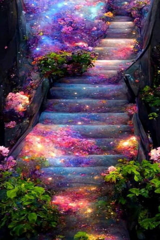 Cosmic Garden Stairs 🌌🌸