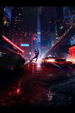 Neon Night Swing 🌆🕷️