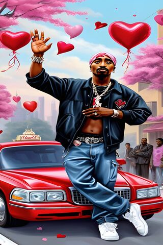 Tupac's Heartfelt Vibes 💖🚗