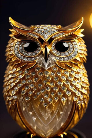 Sparkling Golden Owl 🦉✨