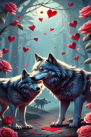 Love in the Wild 🌹🐺❤️