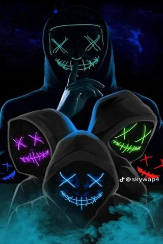 Mysterious Neon Masks 🌌✨