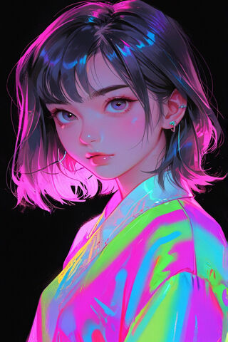 Short-Cut Beautiful Girls, Japanese Retro Anime Style Of The 80s and 9