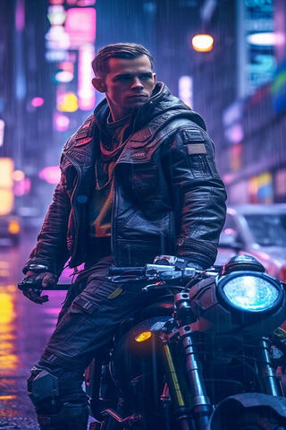 Cyberpunk Rider in the ..