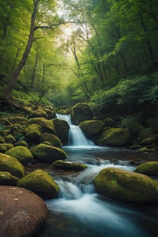 Tranquil Forest Waterfa..