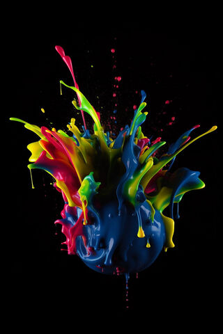Neon Splash On Black