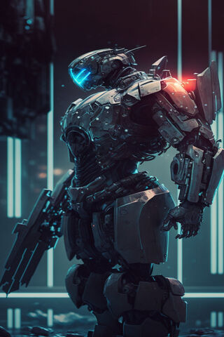 Futuristic Warrior: The Cyber Sentinel 🤖✨