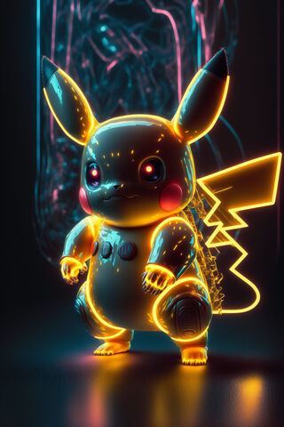 Glowing Pikachu: A Neon Adventure! ⚡✨