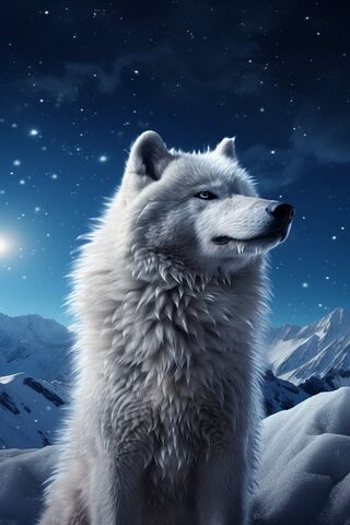 A Mystical Snow Wolf