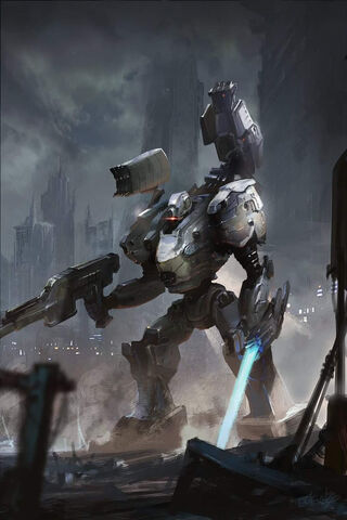 Futuristic Mech Warrior in a Dystopian City 🌆🤖