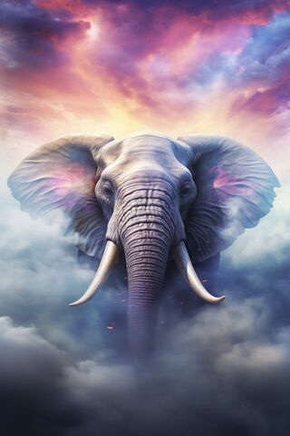 Majestic Elephant in the Clouds 🌥️🐘