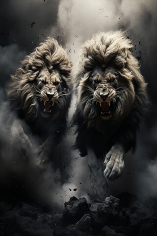 Roaring Majesty: The Kings of the Jungle 🦁🌪️