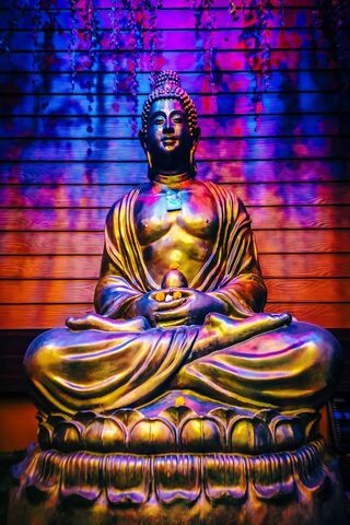 Serene Buddha in Colorful Light 🌈🧘‍♂️
