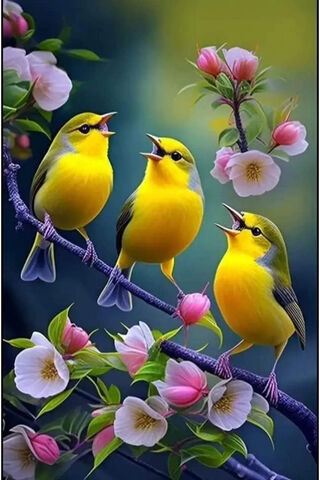 Joyful Yellow Birds Sin..