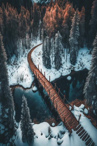 Enchanted Winter Bridge ❄️🌲