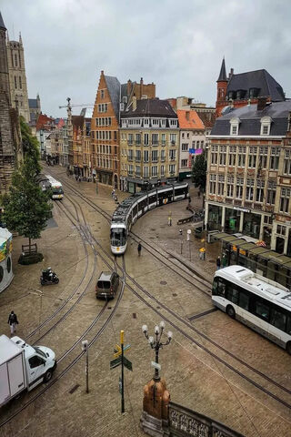 Charming Cityscape with Trams 🚋🌆