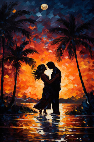 Romantic Sunset Silhouette 🌅❤️
