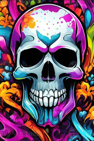 Vibrant Skull Art 🎨💀