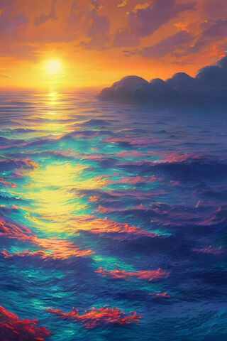 Vibrant Sunset Over the Ocean 🌅🌊