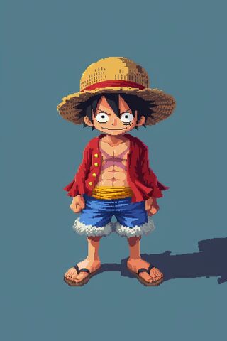 Pixelated Pirate Adventure: Luffy in 8-Bit Style! 🏴‍☠️✨