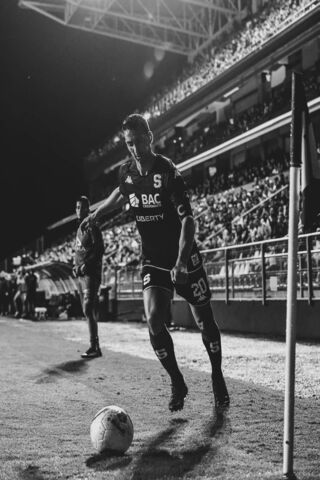 Nighttime Soccer Action..