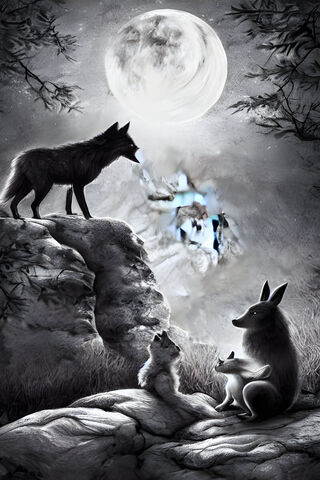 Moonlit Gathering of Wo..