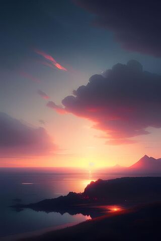 Serene Sunset Over the ..