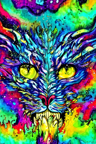 Psychedelic Cat Devil