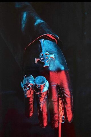 Dark Elegance: A Gloved Hand of Mystery 🖤✨