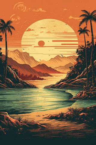 Retro Beachscape