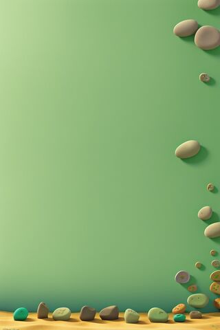 Sand Green Pebbles Rocks.