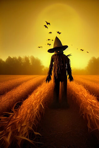 Harvest Guardian at Dusk 🌾🦇