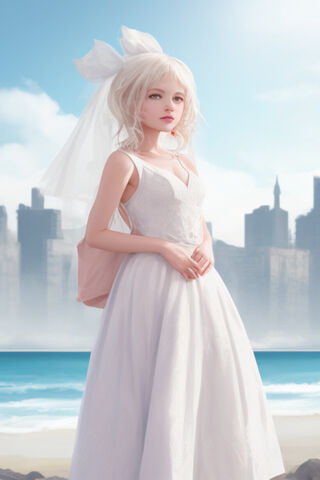 Dreamy Bride by the Sho..