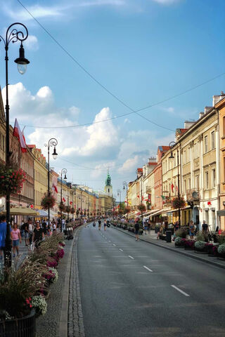 Charming Street Scene in a Historic Town 🌆
