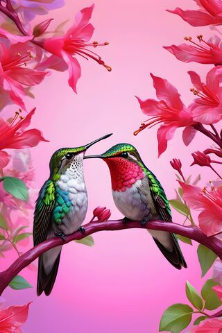 2 Hummingbirds