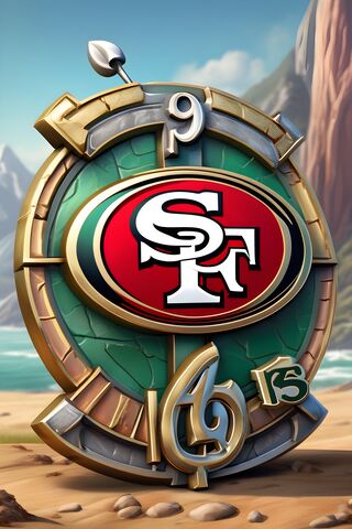 San Francisco 49ers Emblem in a Coastal Setting 🌊🏈