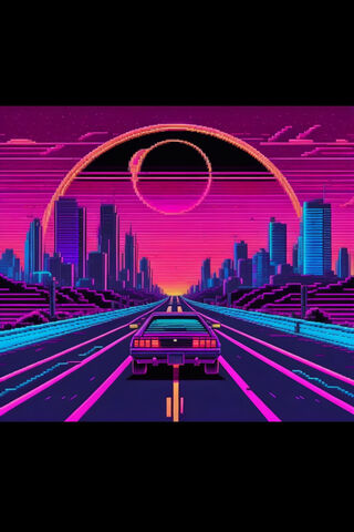 Retro Futuristic Drive 🚗🌌