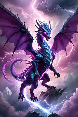A Purple Dragon With Wings