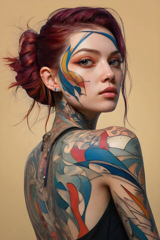 Abstract Modern Art Face Woman