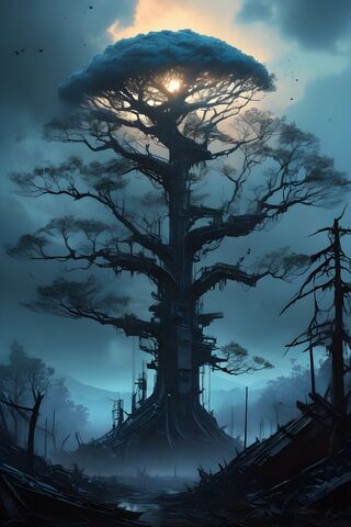 A Large Tree With A Large Tower