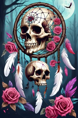 A Skull With Flowers