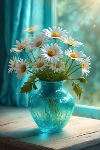A Vase With White Flowers
