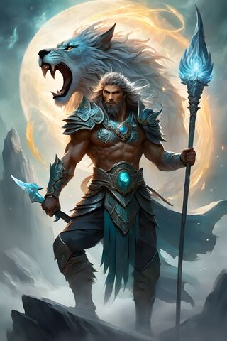 A Person In A Garment Holding A Sword and A Shield